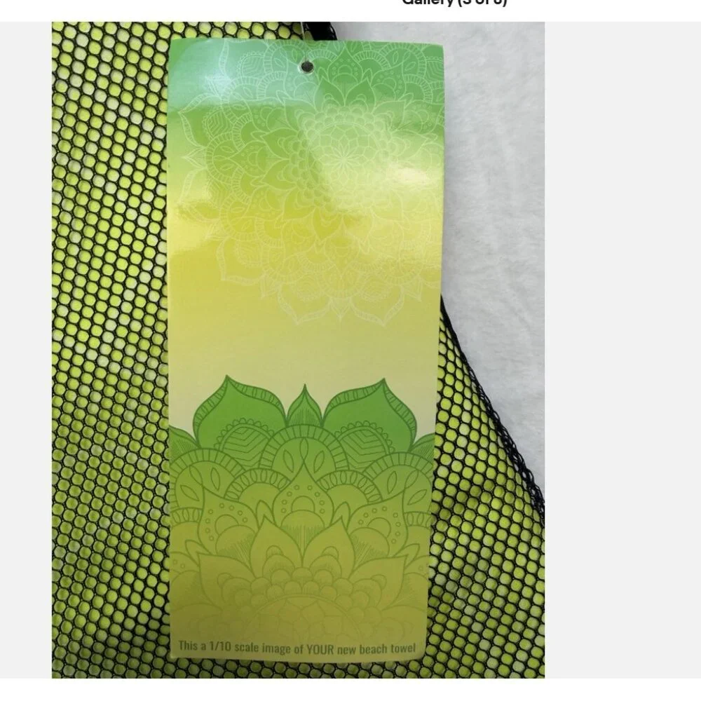 Mandala Beach Towel Oversized Microfiber Quick Dry BT-MAN3070-GR Neon Green NWT